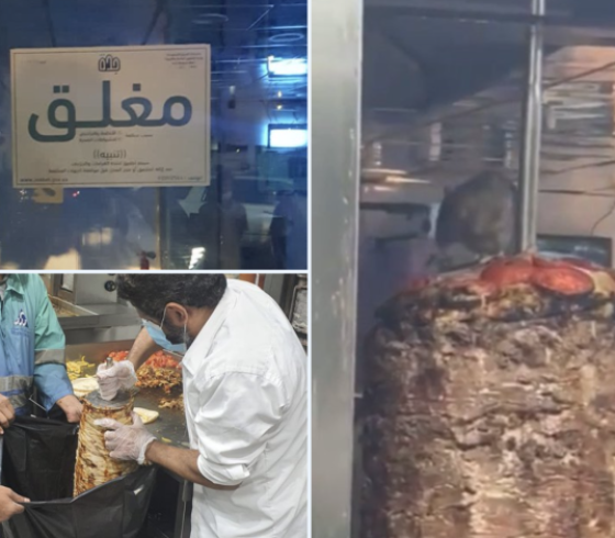 فار على سيخ شاورما.