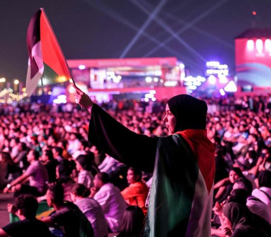 علم فلسطين مونديال قطر.