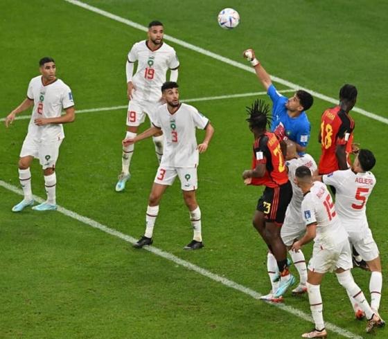 الهدف الأول للمغرب في شباك بلجيكا في مونديال قطر