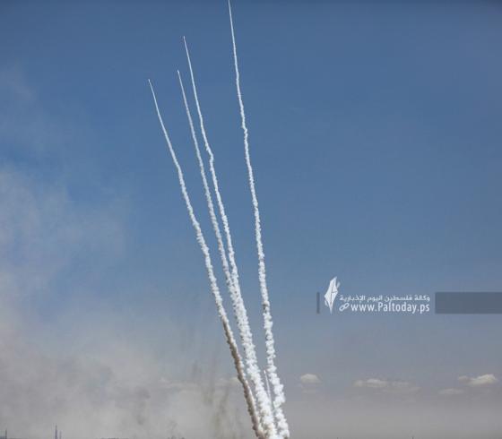 رشقات الصاروخية تجاه المدن المحتلة (5).JPG