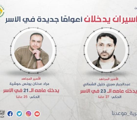 أسيران من جنين يدخلان أعوامًا جديدة في سجون الاحتلال
