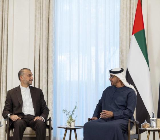 رئيس الإمارات يستقبل وزير الخارجية الإيراني
