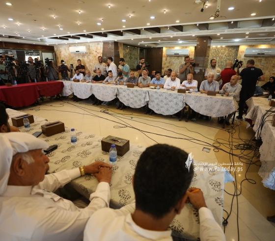 الفصائل الفلسطينية المقاطعة لاجتماع الأمناء العامين تعقد مؤتمراً صحفياً في غزة (9).JPG