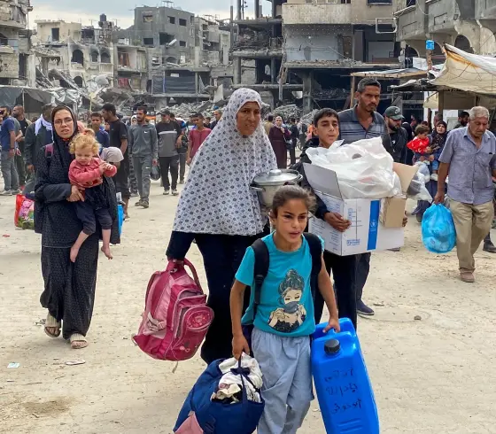 صورة لنزوح سكان مخيم جباليا