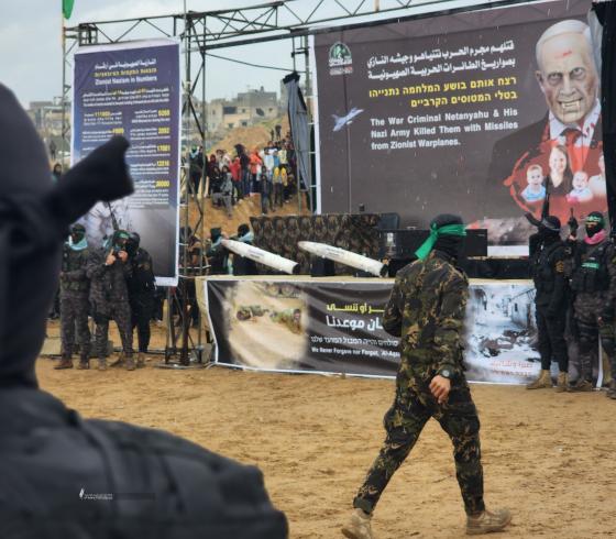 مشاهد تسليم جثامين أربعة إسرائيليين من خانيونس (14).jpeg