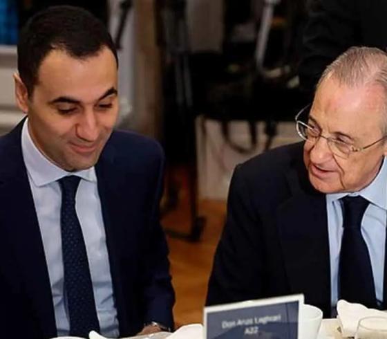 رئيس ريال مدريد فلورنتينو بيريز والمغربي أنس