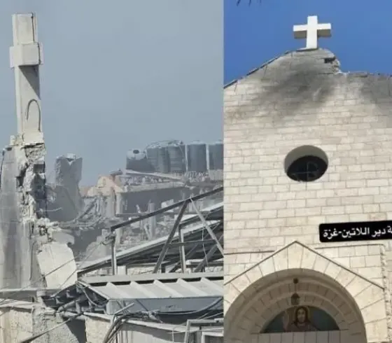 قصف كنيسة دير اللاتين