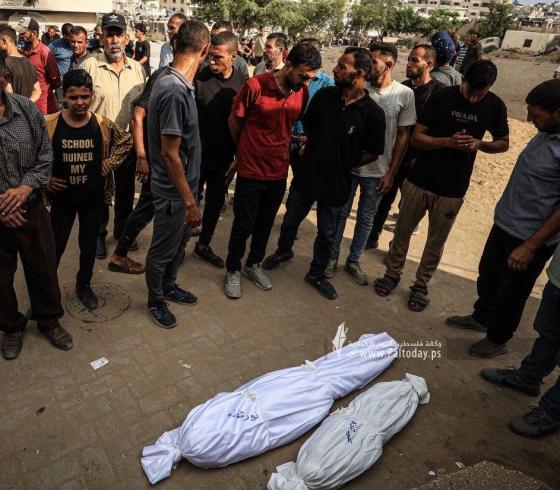 وداع شهداء من منتظرين المساعدات وقصف خيام النازحين بمدينة غزة (4).jpeg