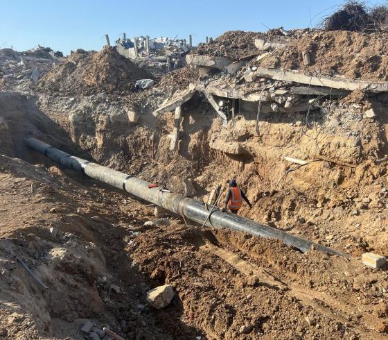 خطوط مياه مدمرة في غزة