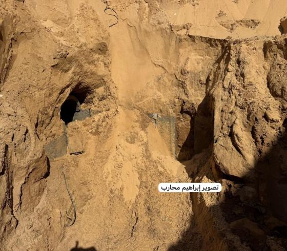 العثور على فتحة نفق في مدينة حمد بخانيونس
