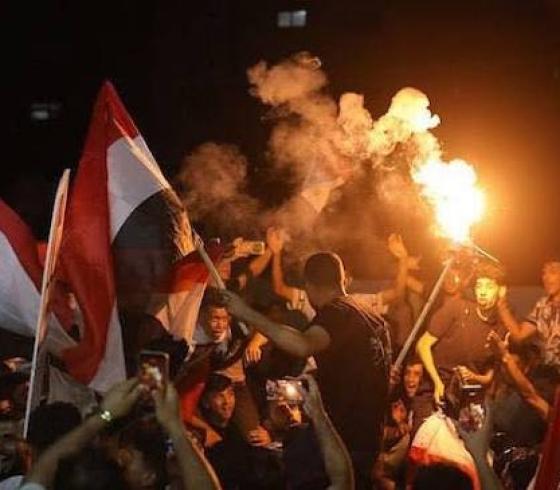 فرحة أهالي غزة بفوز مصر على أستراليا.jpeg