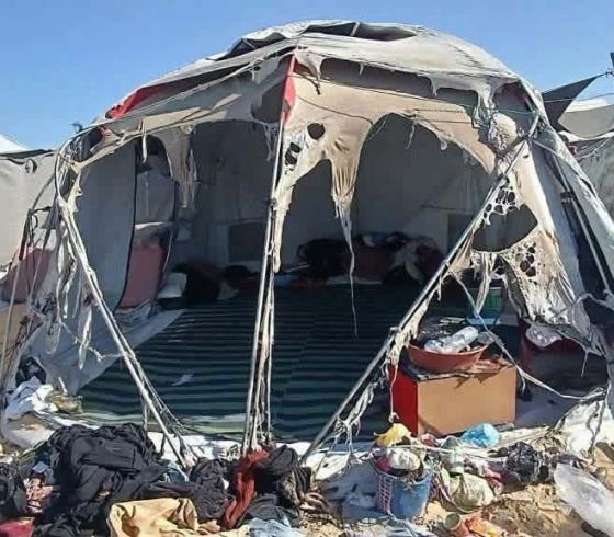 حرق خيمة ووفاة طفلتين
