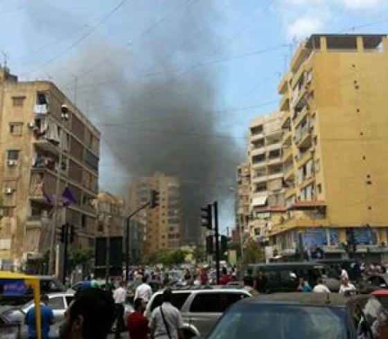انفجار سابق في الضاحية الجنوبية جنوب بيروت