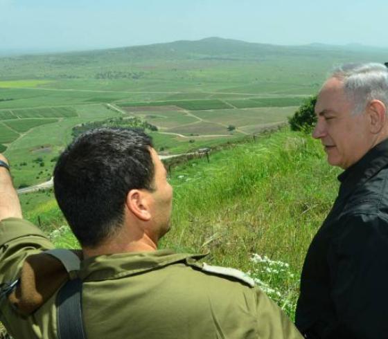 نتنياهو على الحدود الفلسطينية السورية المحتلة