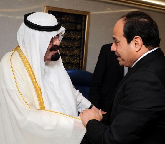 السيسي أخر من التقى الملك السعودي الراحل