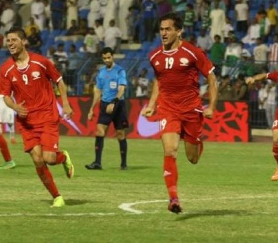 فرحة لاعبي منتخب فلسطين