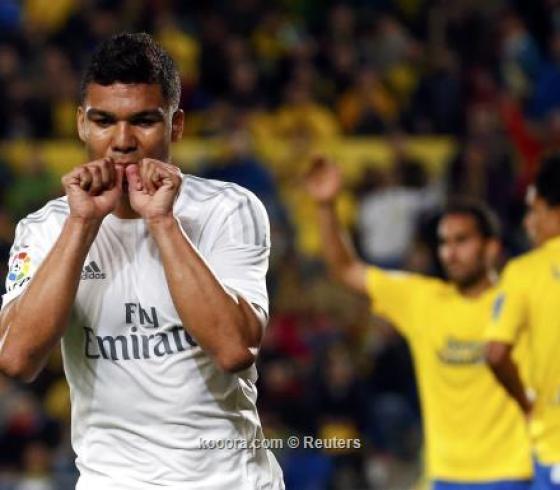 فرحة لاعب الريال بتسجيل الهدف الثاني