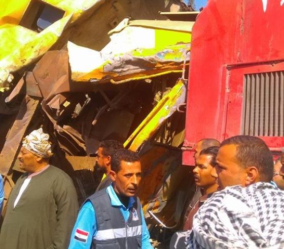 قطارين في حادث تصادم