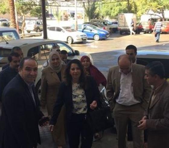 جانب من زيارة الاتيرة لمقر سلطة جودة البيئة في قطاع غزة