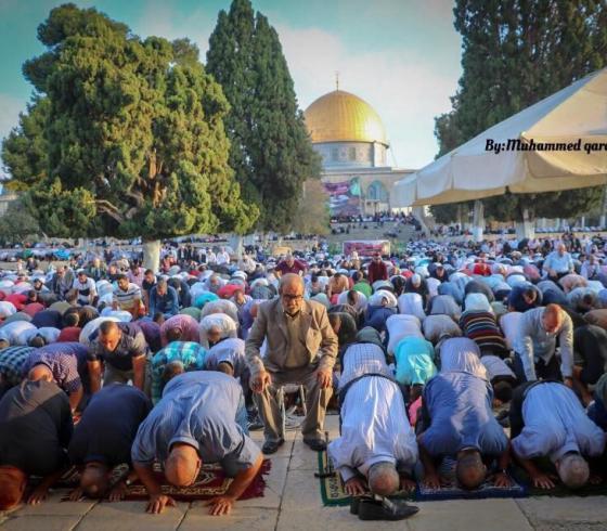 صلاة العيد في المسجد الأقصى المبارك