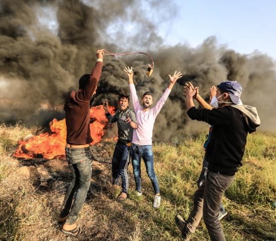 صورة أرشيفية من مسيرة العودة شرق غزة