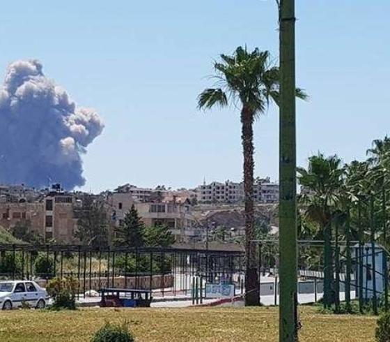 انفجارات في محيط مطار حماة العسكري