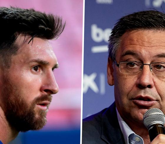 ليونيل ميسي ورئيس برشلونة