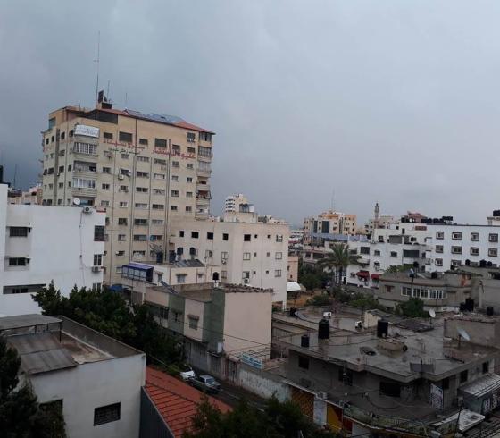 صورة لمنخفض سابق ضرب غزة- امطار وغيوم