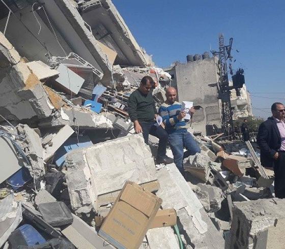 مقر فضائية الأقصى بعد قصفه الأخير
