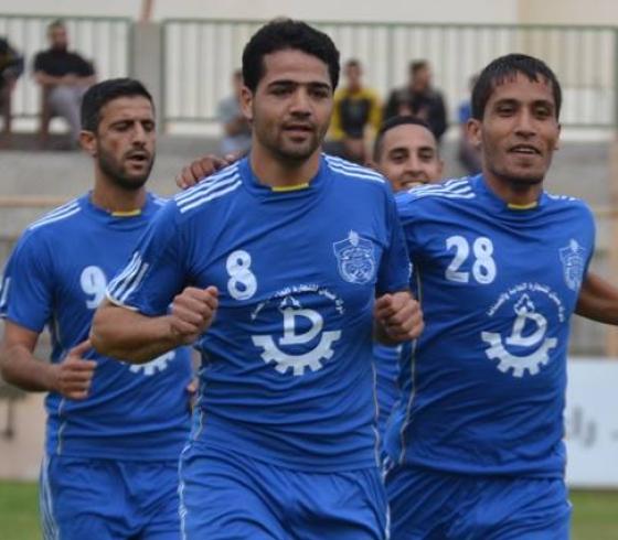 فرحة لاعبي شباب رفح بالفوز