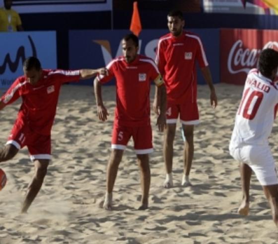 أحد مباريات منتخب فلسطين لكرة قدم الشاطئية
