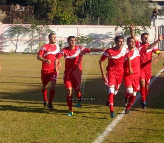 فرحة لاعب بيت لاهيا بالفوز