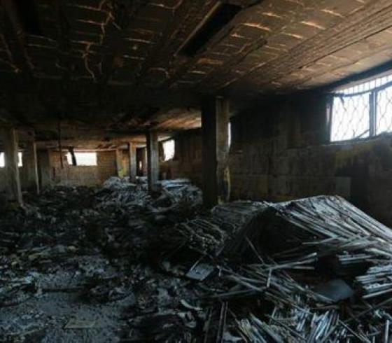 مصنع في غزة دمر جراء الحرب الاخيرة