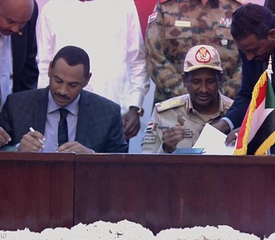 التوقيع على الاعلان الدستوري في السودان