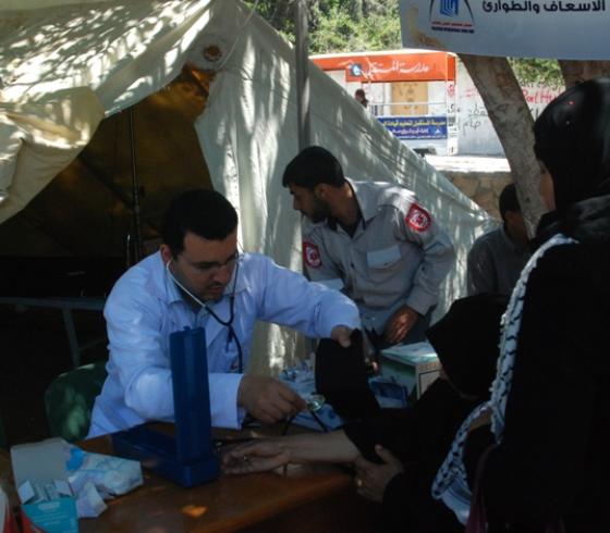 خيمة التضامن في ساحة الجندي المجهول بغزة