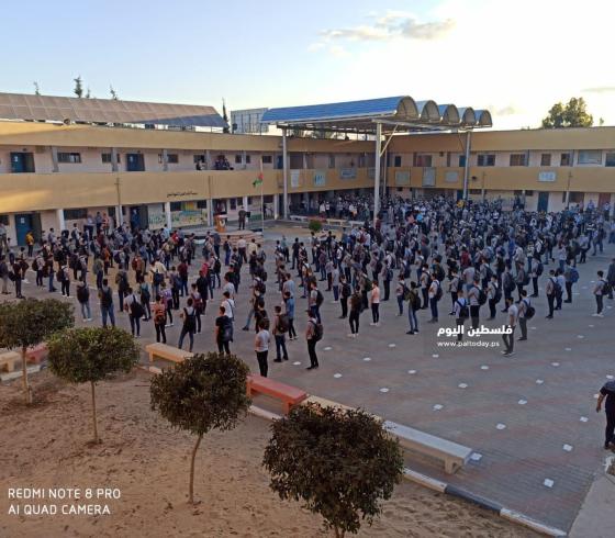 محاكاة فتح المدارس بغزة في ظل حائجة "كورونا" (أرشيف)