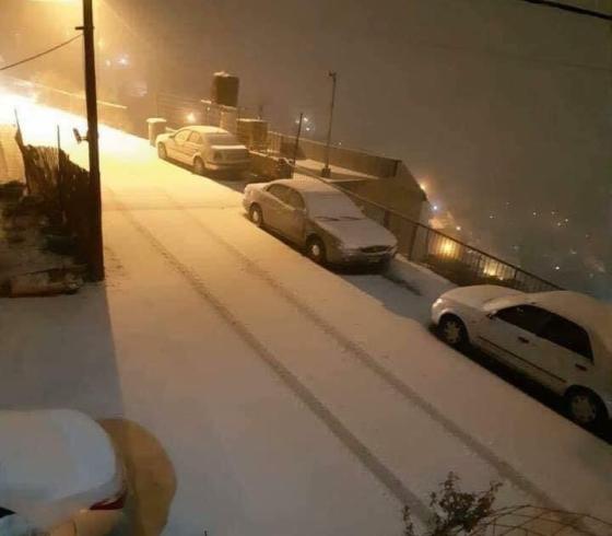 الثلوج على بلدة مجدل شمس 