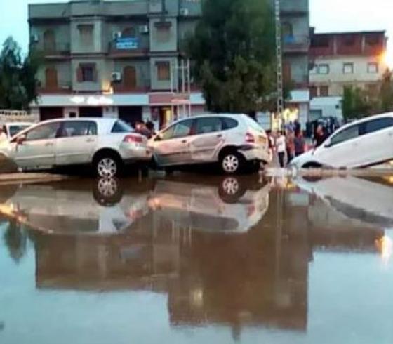 الامطار تغرق مدينة جزائرية
