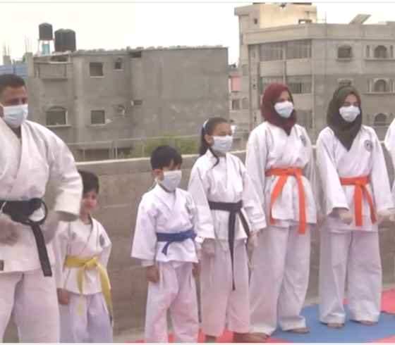 تدريب لعبة الكاراتيه المدرب خالد الشيخ عيد