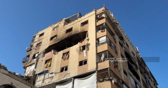 قصف شقة سكنية في مدينة غزة