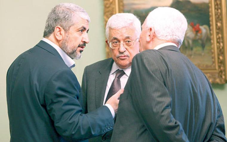 عباس ومشعل في أحد اللقاءات