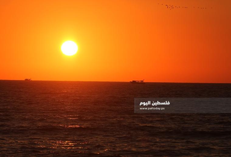 ‏‏‏‏منظر خلاب مع غروب الشمس غرب غزة  (2).JPG