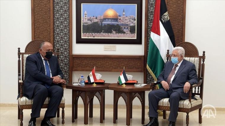 وزير الخاريجة المصري مع عباس