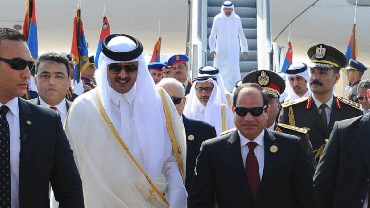 أمير قطر والسيسي