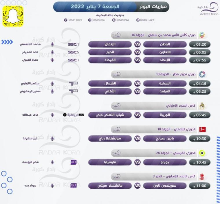 جدول المباريات الجمعة للبطولات الاوروبية والعربية.jpg