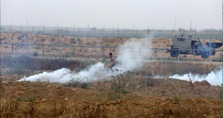 قنابل غاز شرق غزة 2022