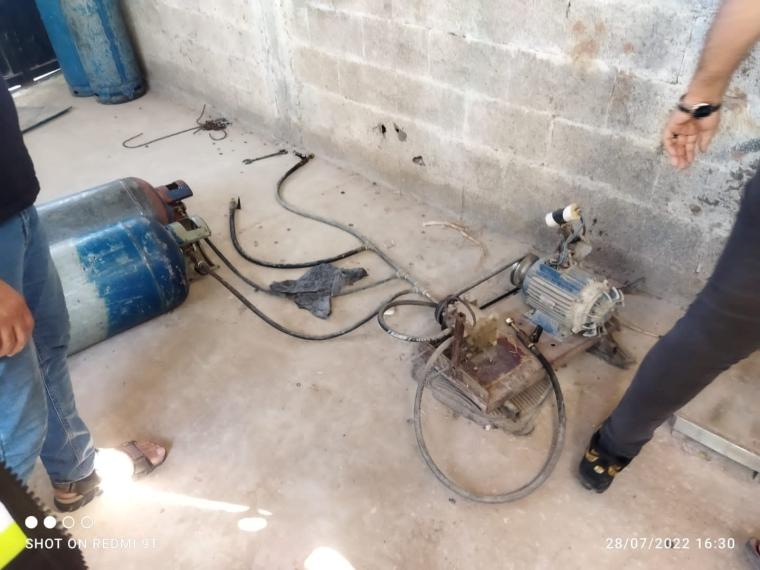 ضبطه 5 أجهزة لتعبئة الغاز من نقاط تعبئة غاز عشوائية شمال غزة