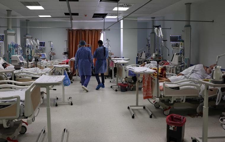 غرفة مرضى في احدى المستشفيات في غزة