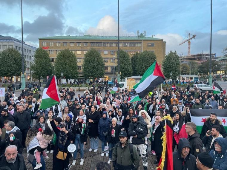 مظاهرات في السويد دعما لقطاع غزة