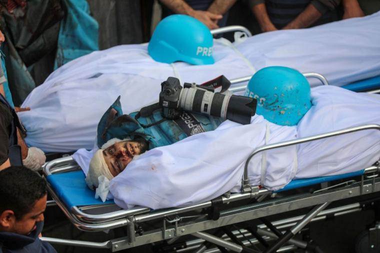 جنازة الشهداء الصحفيين في غزة